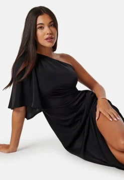 Bubbleroom Occasion Ruched One Shoulder Midi Dress
