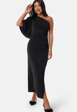 Bubbleroom Occasion Ruched One Shoulder Midi Dress