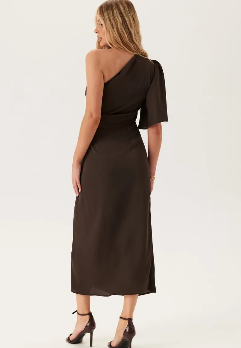 Bubbleroom Occasion Ruched One Shoulder Midi Dress