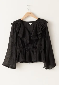 BUBBLEROOM Ruffle Wide Sleeve Blouse