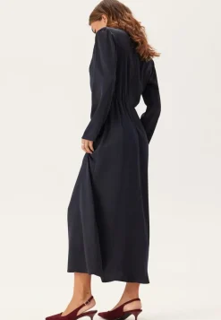 Bubbleroom Occasion Satin High Collar Midi Dress