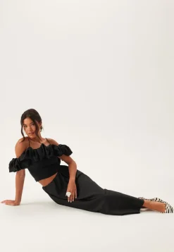 BUBBLEROOM Satin Midaxi Skirt