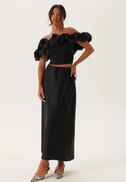 BUBBLEROOM Satin Midaxi Skirt