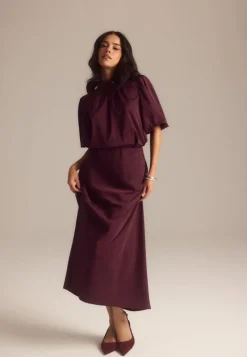 BUBBLEROOM Satin Midaxi Skirt