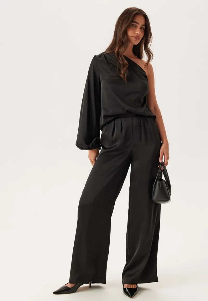 BUBBLEROOM Satin One Shoulder Blouse