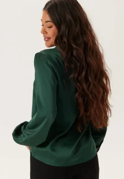 BUBBLEROOM Satin Puff Sleeve Blouse