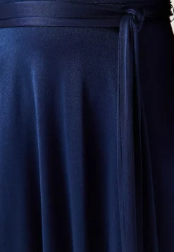 Goddiva Satin Volume Sleeve Maxi Dress