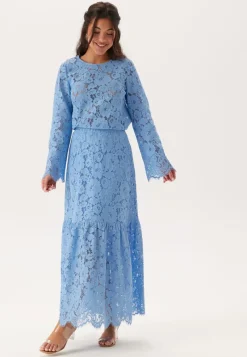 BUBBLEROOM Scalloped Lace Edge Maxi Skirt