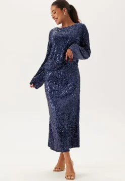 Happy Holly Sequin A-line Midi Skirt