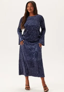 Happy Holly Sequin A-line Midi Skirt