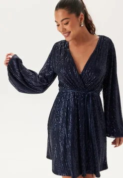 Bubbleroom Occasion Sequin Balloon Sleeve Dress