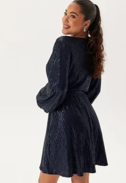 Bubbleroom Occasion Sequin Balloon Sleeve Dress