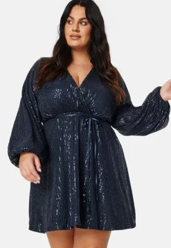 Bubbleroom Occasion Sequin Balloon Sleeve Dress
