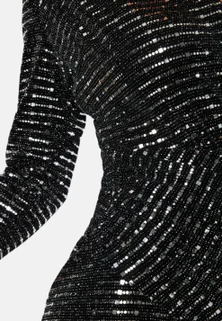 John Zack Sequin Rouch Maxi Dress