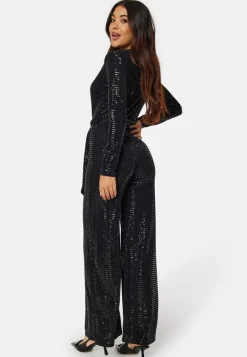 John Zack Sequin Wide Leg Jumpsuit