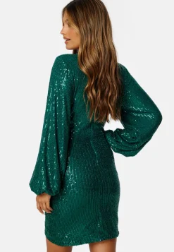 Bubbleroom Occasion Sequin Wrap Dress