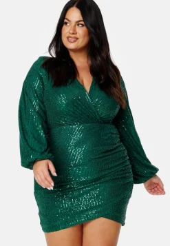 Bubbleroom Occasion Sequin Wrap Dress