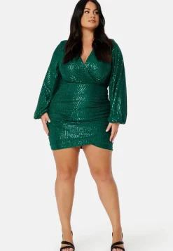 Bubbleroom Occasion Sequin Wrap Dress