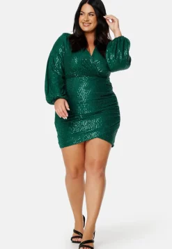 Bubbleroom Occasion Sequin Wrap Dress