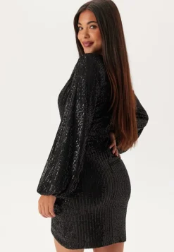 Bubbleroom Occasion Sequin Wrap Dress