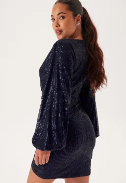 Bubbleroom Occasion Sequin Wrap Dress