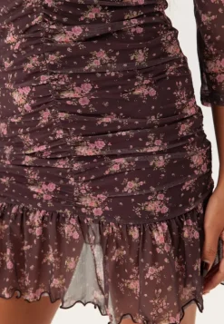 BUBBLEROOM Short Mesh Ruched Dress