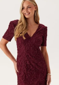 Bubbleroom Occasion Short Sleeve 3D Floral Gown