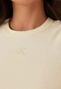 Calvin Klein Jeans Sl Ctn Contour 1x1 Rib Ss Midi Dress