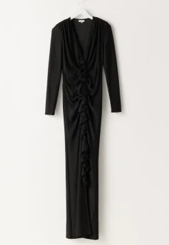 Bubbleroom Occasion Sparkling Low V-neck Slit Gown