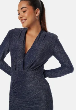 Bubbleroom Occasion Sparkling Ruched Slit Gown