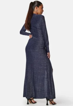 Bubbleroom Occasion Sparkling Ruched Slit Gown