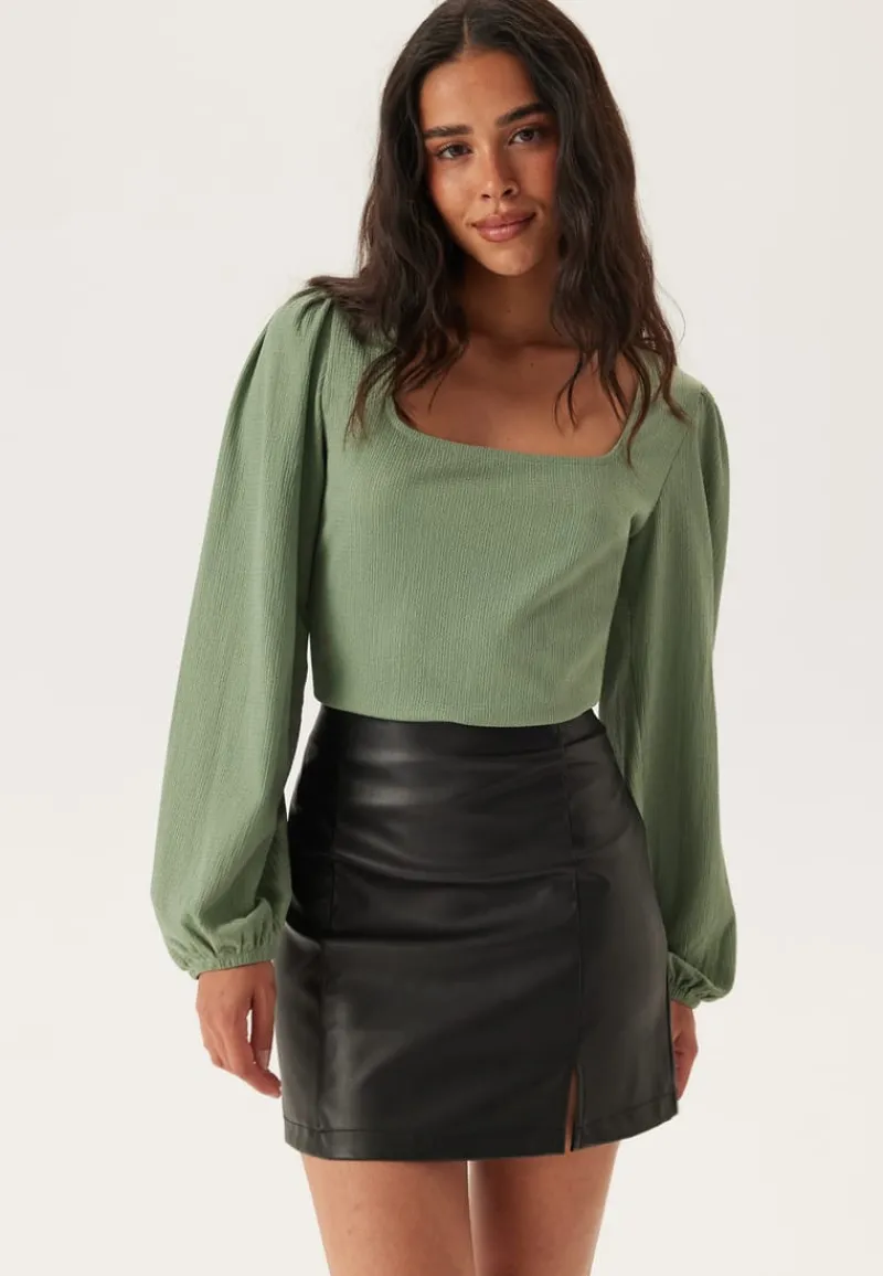 BUBBLEROOM Square Neck Balloon Sleeve Top