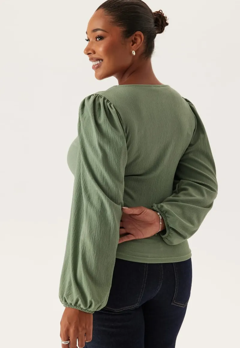 BUBBLEROOM Square Neck Balloon Sleeve Top