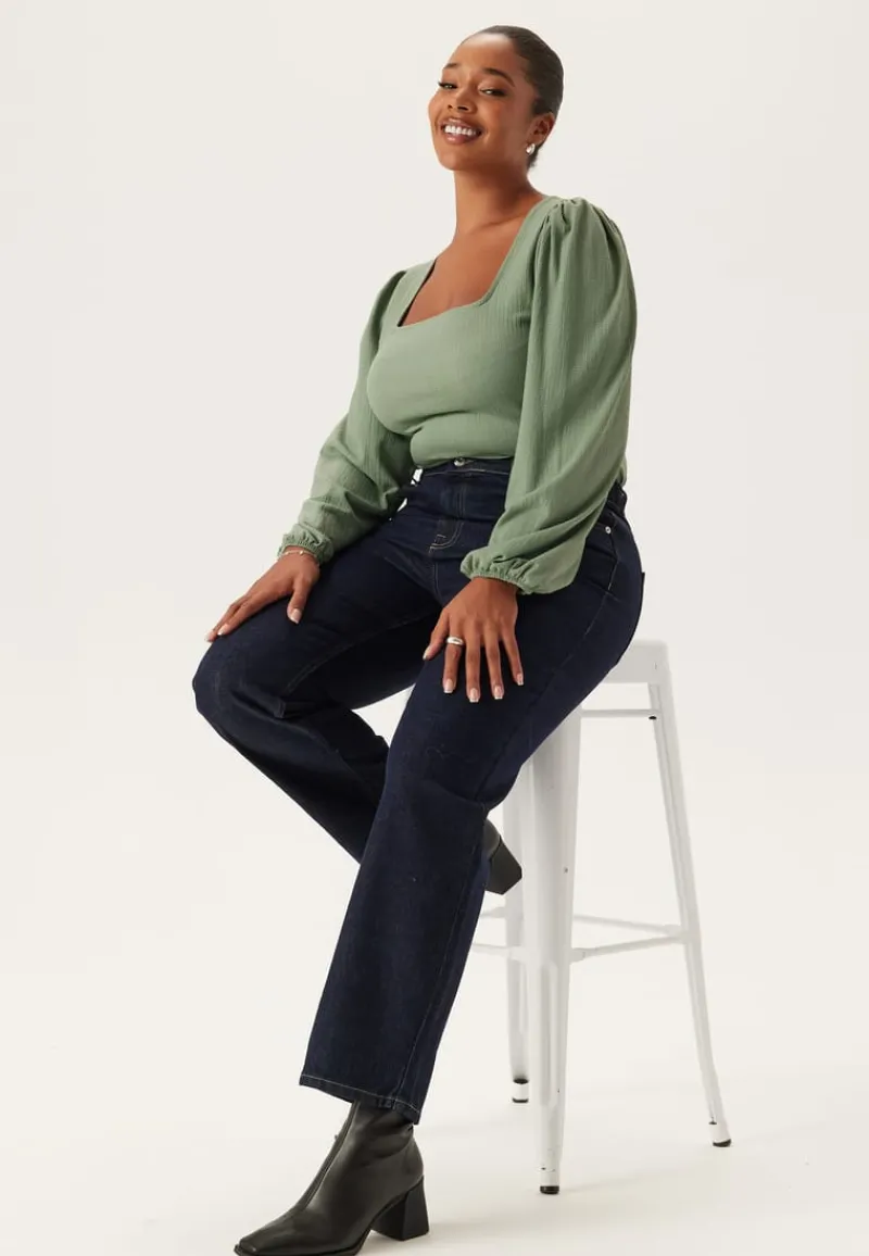 BUBBLEROOM Square Neck Balloon Sleeve Top