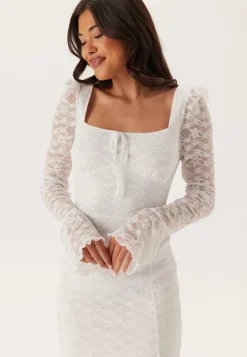 BUBBLEROOM Square Neck Lace Dress