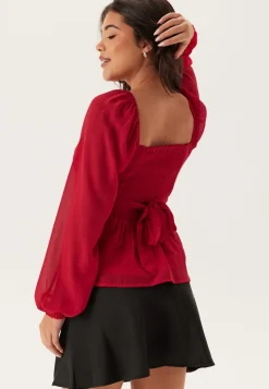 BUBBLEROOM Square Neck L/S Georgette Blouse