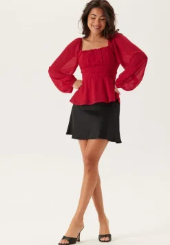 BUBBLEROOM Square Neck L/S Georgette Blouse