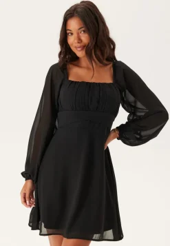 BUBBLEROOM Square Neck L/S Georgette Dress