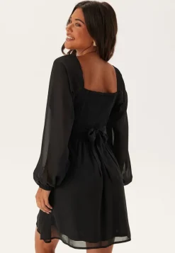 BUBBLEROOM Square Neck L/S Georgette Dress