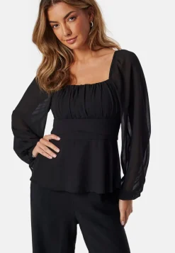 BUBBLEROOM Square Neck L/S Georgette Blouse