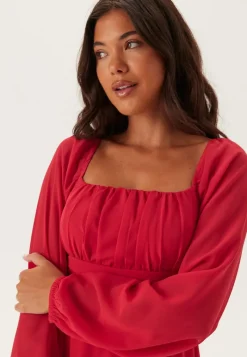 BUBBLEROOM Square Neck L/S Georgette Dress