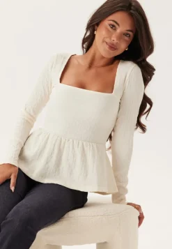 BUBBLEROOM Square Neck Peplum Top