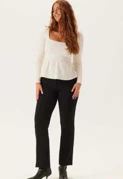 BUBBLEROOM Square Neck Peplum Top
