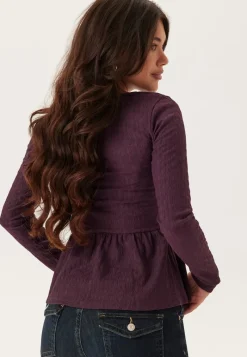 BUBBLEROOM Square Neck Peplum Top