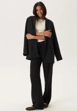 BUBBLEROOM Straight High Waist Suit Trousers