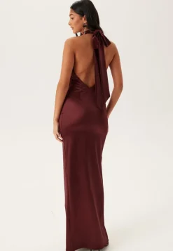 Bubbleroom Occasion Stretch Satin Halterneck Gown