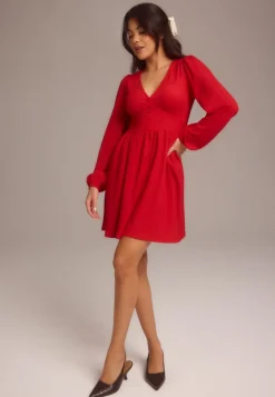 BUBBLEROOM Structure Button Mini Dress