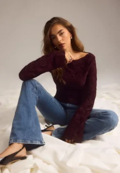 BUBBLEROOM Structure Long Sleeve Top