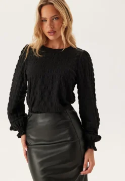 BUBBLEROOM Structure Puff Sleeve Top