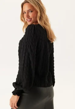 BUBBLEROOM Structure Puff Sleeve Top